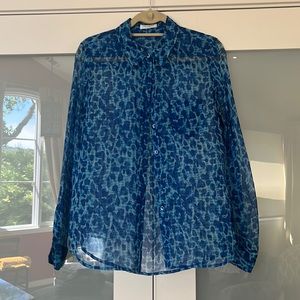 Equipment Femme Silk Leopard Print Blouse